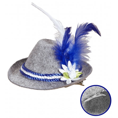MINI GORRO BAVARIA FLOR Y PLUMA