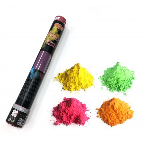 CAÑON HOLI POLVO DE COLORES 40CM