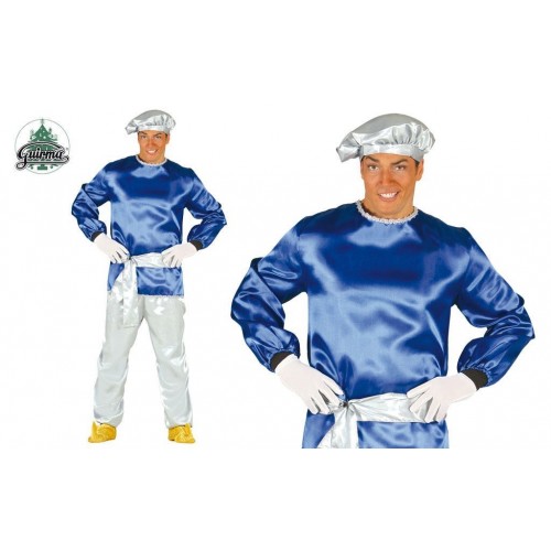 $D DISFRAZ T-UNICA PAJE AZUL ADULTO