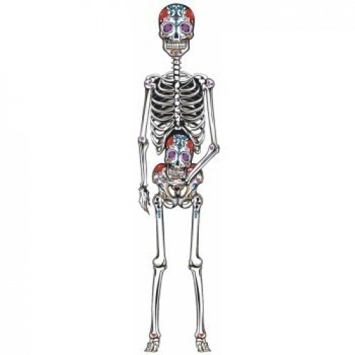 SILUETA ESQUELETO DIA DE MUERTOS 152.4CM