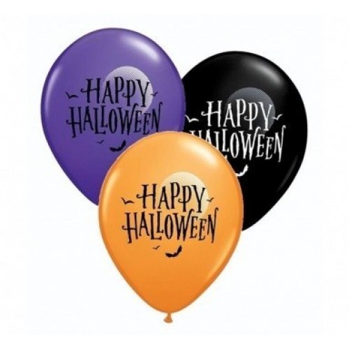 $D 25 GLOBOS 11" LATEX HALLOWEE LUNA/MUR