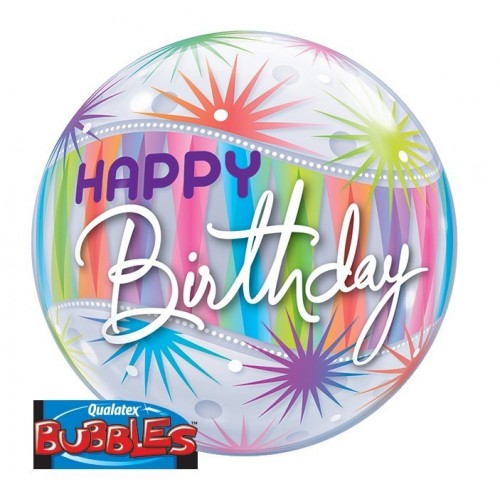 $D GLOBO 22" BURBUJA HAPPY BIRTHD DESTE