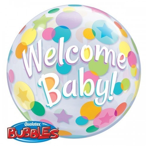 $D GLOBO 22" BURBUJA WELCOM BABY TOPO ES