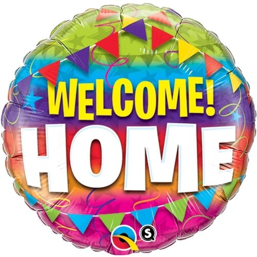 GLOBO 18" FOIL RND WELCOME HOME PENNANTS