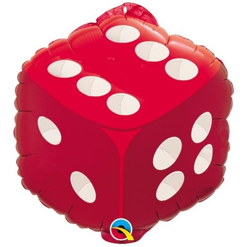 $D GLOBO 18" FOIL FORMA DADO ROJO