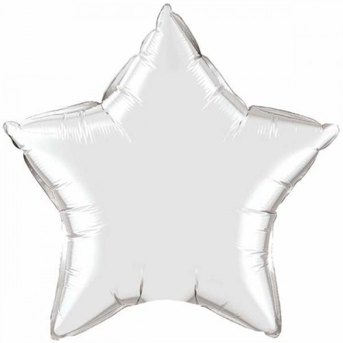   GLOBO 9" PALO FOIL ESTRELLA PLATA