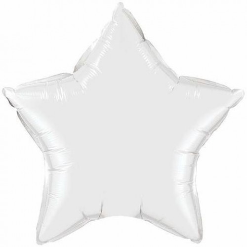   GLOBO 9" PALO FOIL ESTRELLA BLANCA