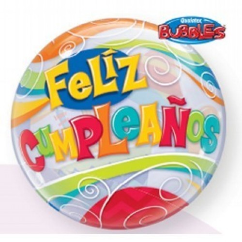 $D GLOBO 22" BURBUJA FELIZ CUMPLEA  PART