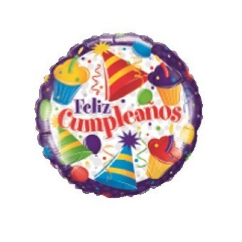 $D GLOBO 18" FOIL RND CUMPLEAÑOS CUPCAKE