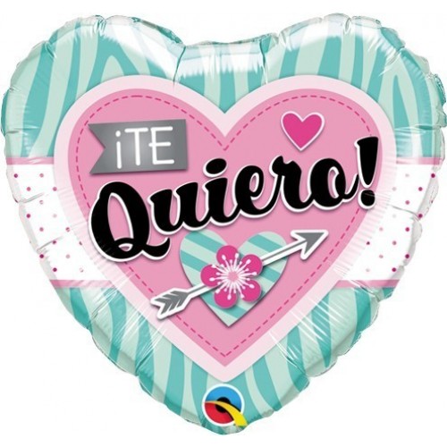 $D GLOBO 18" FOIL CORAZON TE QUIERO AQUA