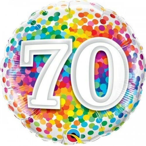 GLOBO 18" FOIL RND N70 CONFETI ARCOIRIS