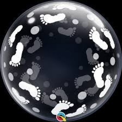 GLOBO 24" BURBUJA HUELLA DE BEBE