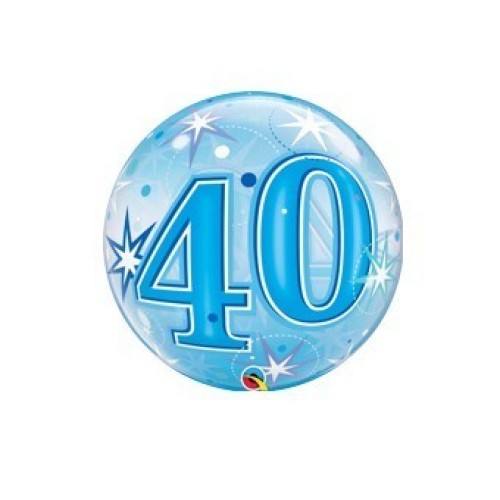 $D GLOBO 22" BURBUJA N40 ESTRELLAS AZUL