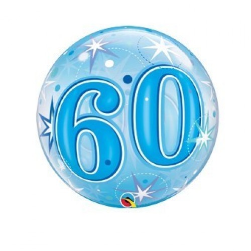 $D GLOBO 22" BURBUJA N60 ESTRELLAS AZUL