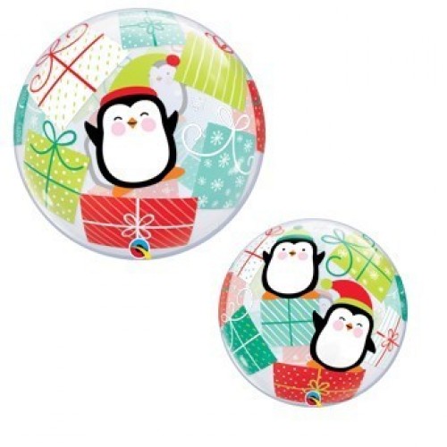 $D GLOBO 22" BURBUJA PINGUINO REGALO