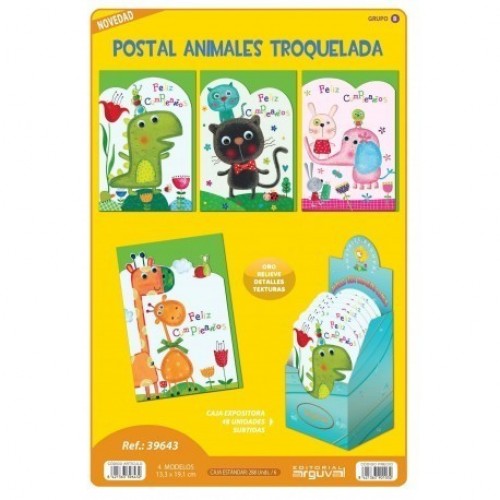 $D TARJETA FELICITACION ANIMALES TROQUE