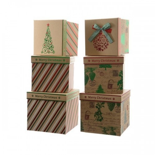 $D CAJA MOTIVOS NAVIDAD 17X17X16CMS