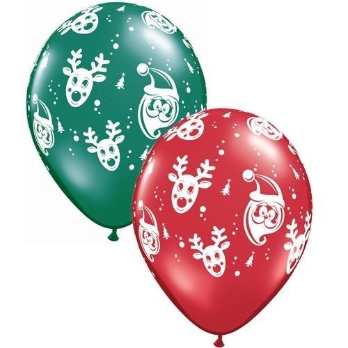 $D 25 GLOBOS 11" LATEX R/V SANTA Y RUDOL