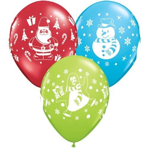 $D 25 GLOBOS 11" LATEX SURTIDO NAVIDEÑO