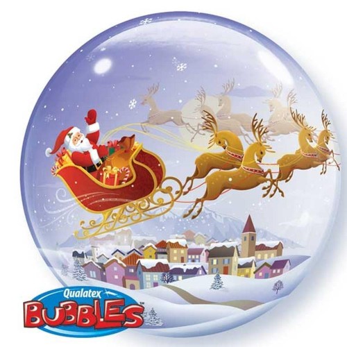 $D GLOBO 22" BURBUJA PAPANOEL EN TRINEO