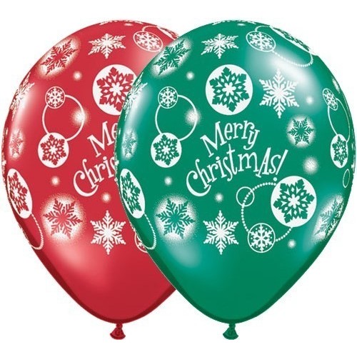 $D 25 GLOBOS 11" LATEX MERRY CHRISTMAS