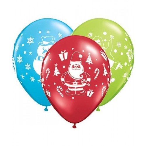 $D 6 GLOBOS SANTA, PINGUINO Y MUÑECO