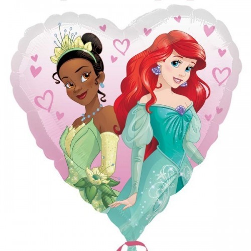 GLOBO 17" FOIL FORMA CORAZON PRINCESAS