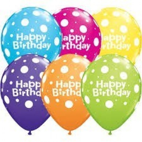 50 GLOBOS 11" LATEX HAPPY BIRTHDAY COL.S