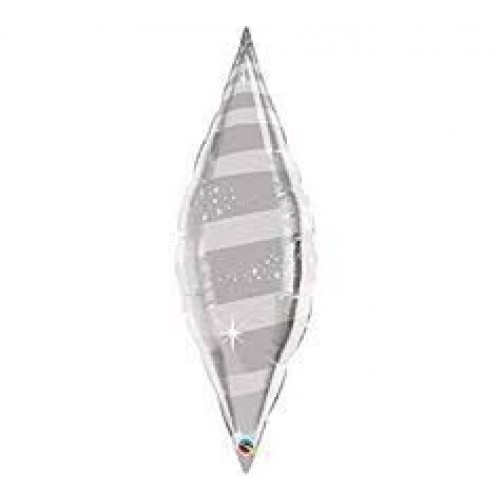 $D  GLOBO 38" FOIL LAGRIMA PLATA DESTEL