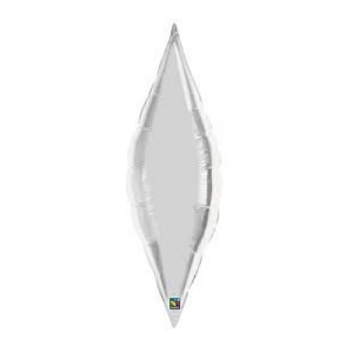 GLOBO 27" FOIL FORMA LAGRIMA METAL PLATA