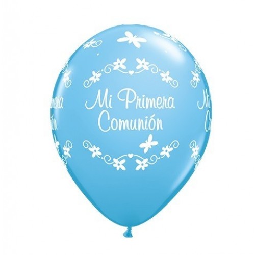 $D25 GLOBOS 11" LATEX MI 1COMUNION AZUL