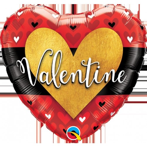 $D GLOBO 18" FOIL CORAZON SAN VALENT ORO