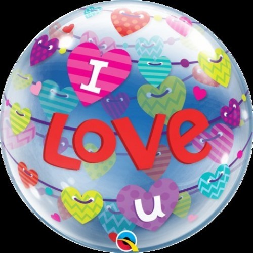 $ GLOBO 22" BURBUJA I LOVE U