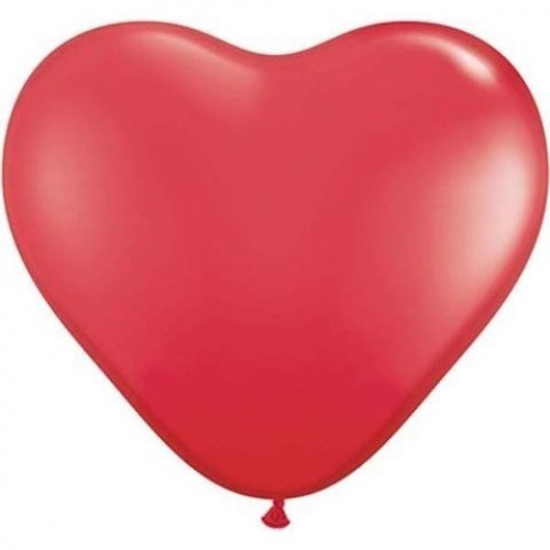   100 GLOBOS 6" LATEX  CORAZON ROJO