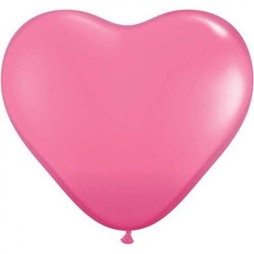 100 GLOBOS 6" LATEX CORAZON ROSA