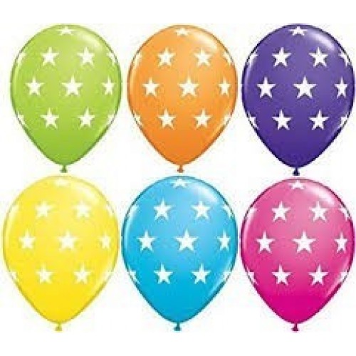 50 GLOBOS 11"  ESTRELLAS COL.SUR.