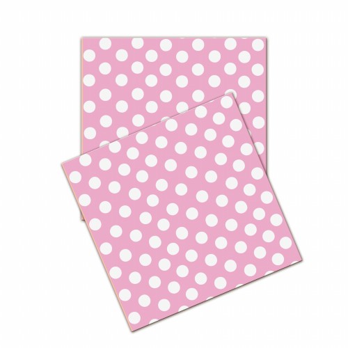   20 SERVILLETAS ROSA TOPOS 33CM
