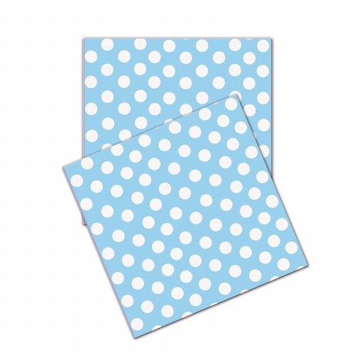   20 SERVILLETAS CELESTE TOPOS 33CM