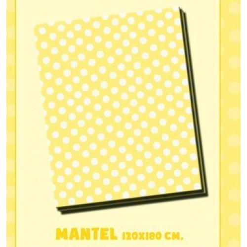 $D  MANTEL PL AMARILLO TOPOS 120X180