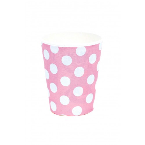   8 VASOS ROSA TOPOS 220ML
