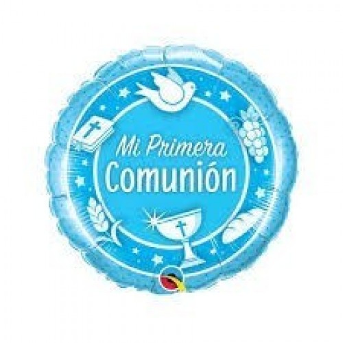$D GLOBO 18" FOIL COMUNION AZUL