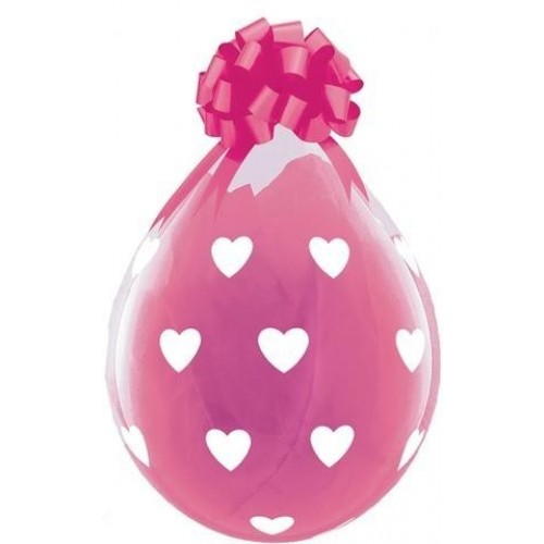 25 GLOBOS REGALO 18" TRANS. CORAZON