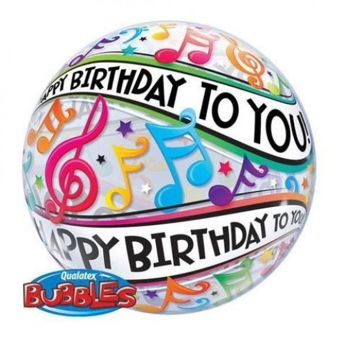$D GLOBO 22" BURBUJA HAPPY BIRYHDAY NOTA
