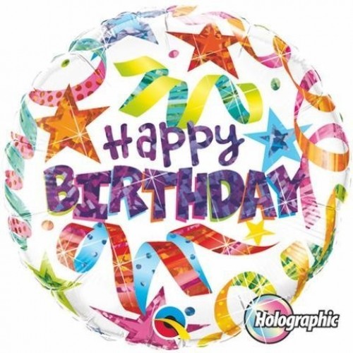 $D GLOBO 18" FOIL HOLOGRAFICO ESTRELLAS