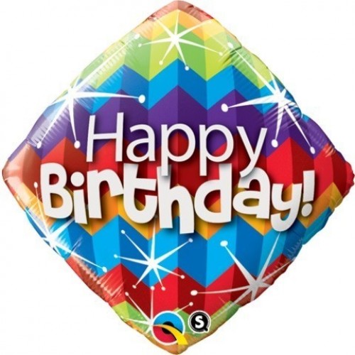$D GLOBO 18" FOIL ROMBO HAPPY BIRTHDAY