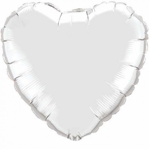   GLOBO 36" FOIL CORAZON PLATA