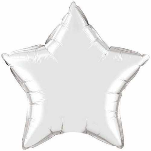 $  GLOBO 4" PALO FOIL ESTRELLA PLATA