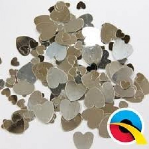$E CONFETI CORAZONES PLATA 12GRS