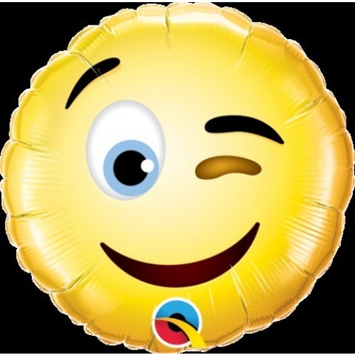 GLOBO 9" FOIL EMOTICONO GUIÑO