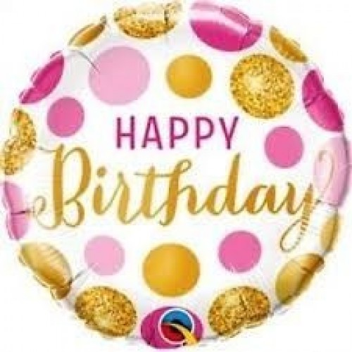 GLOBO 18" FOIL RND HAPPY BIRTHDAY
